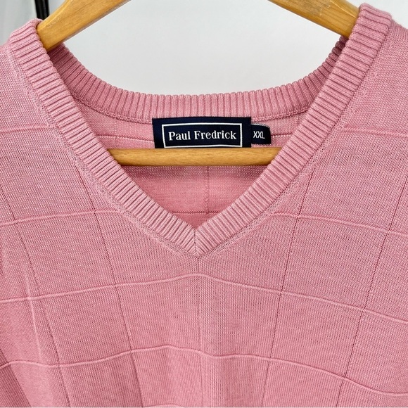 Paul Fredrick Mens 100% Silk Sweater Vest Size XXL Square Design Golf Casual - Picture 4 of 9